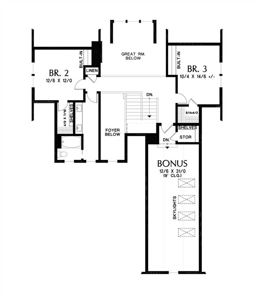 Upper Floor Plan image of Hermitage House Plan
