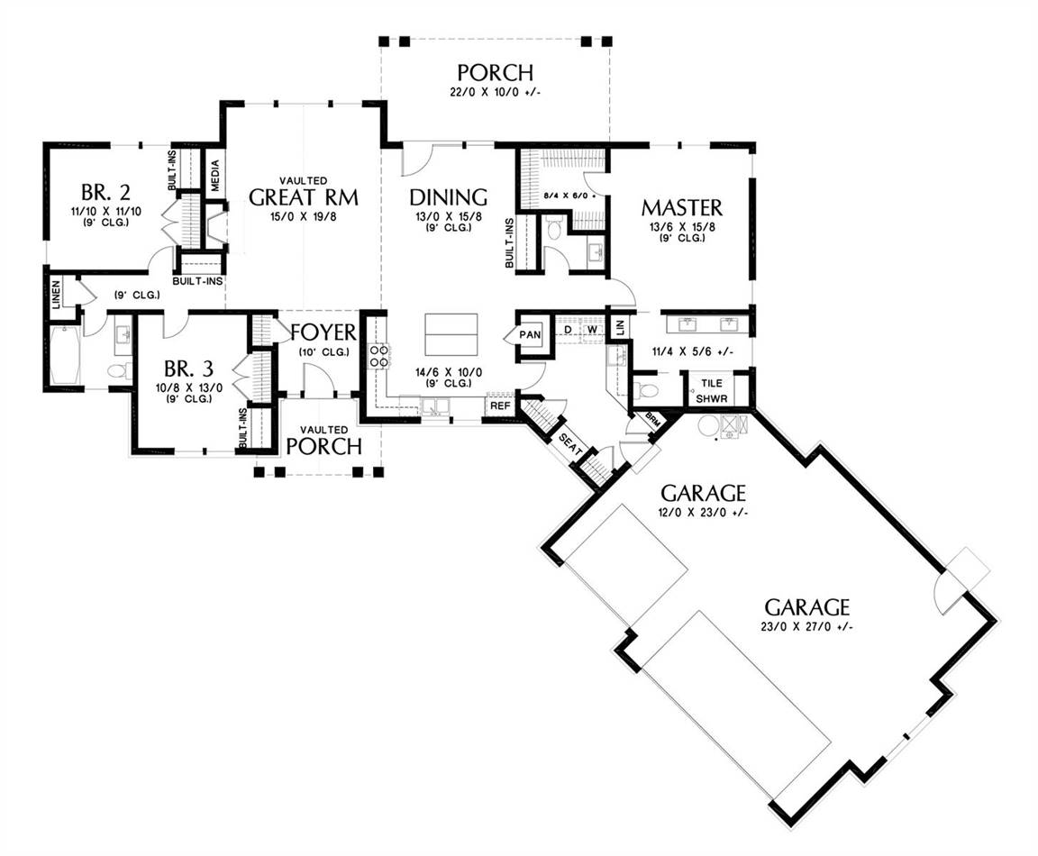 Main Floor Plan image of Tahoe Getaway House Plan