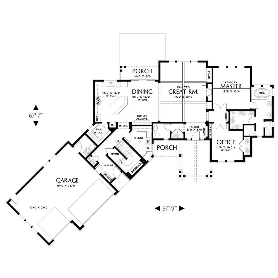 Main Floor Plan image of Temple House Plan