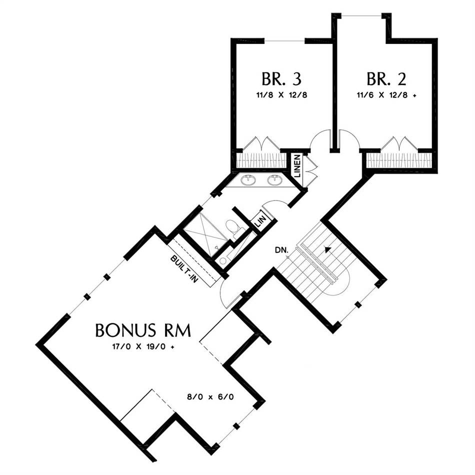 Upper Floor Plan image of Temple House Plan