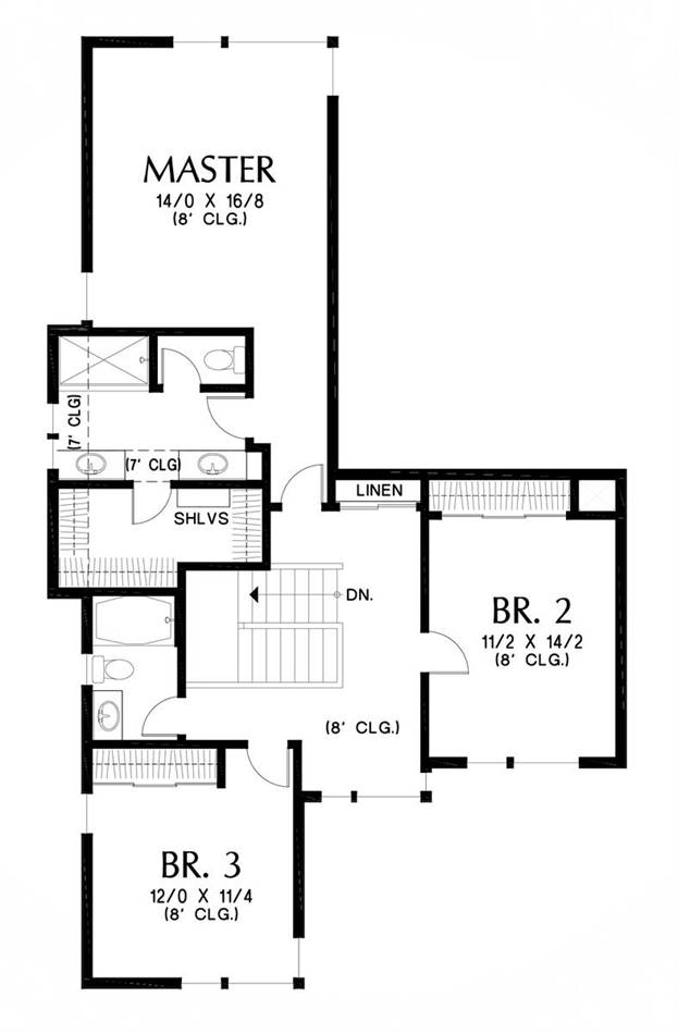Upper Floor Plan image of Stonefield House Plan