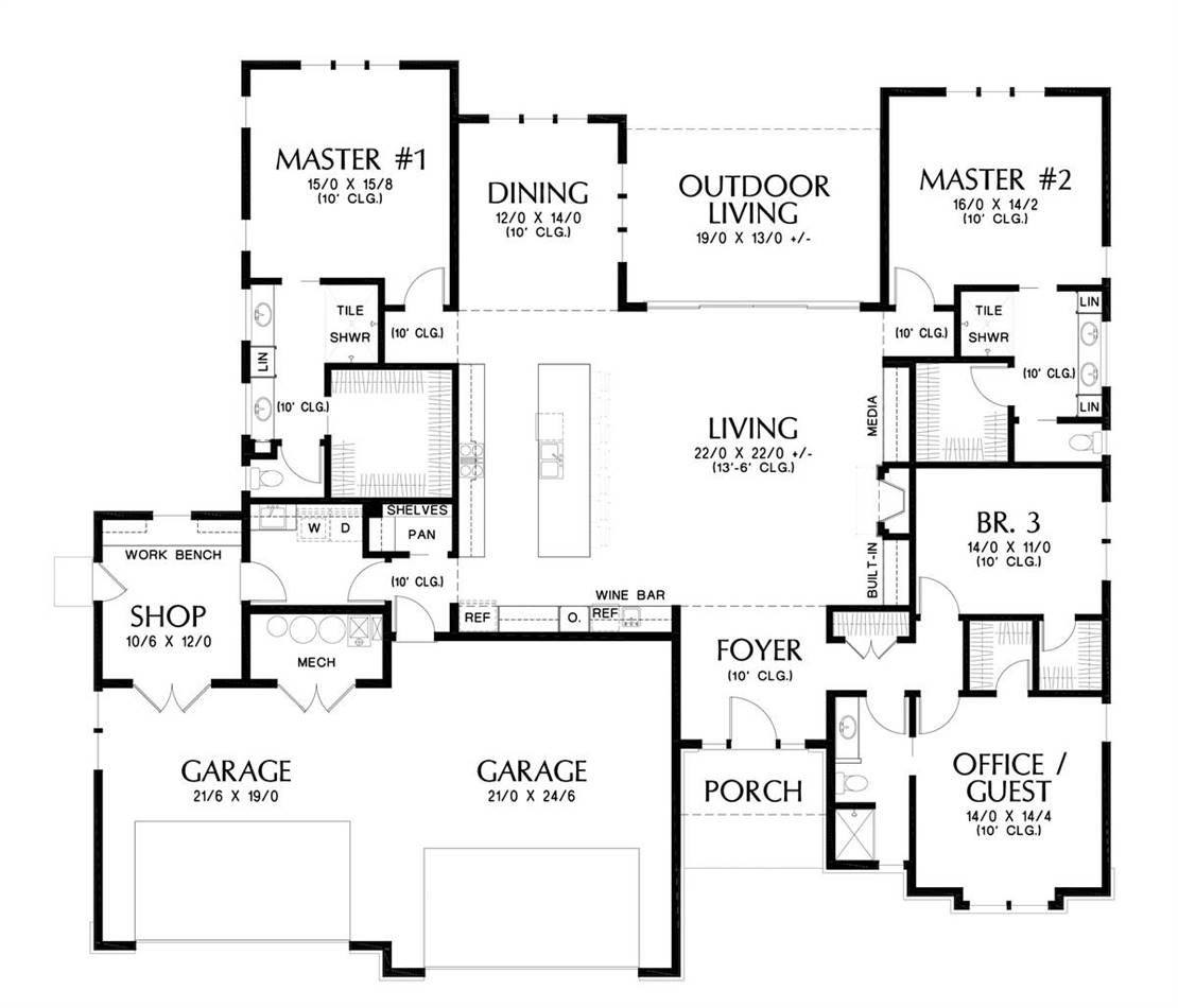 Main Floor Plan image of Breckenridge House Plan