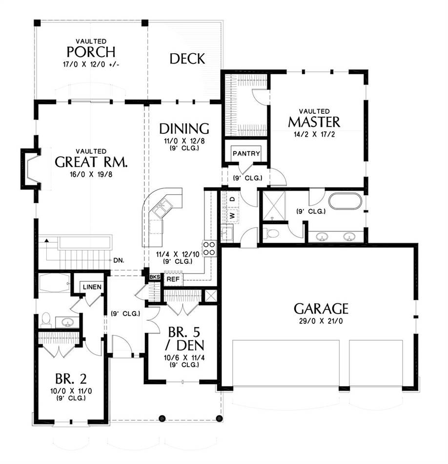 Main Floor Plan image of Clear Creek Cottage House Plan