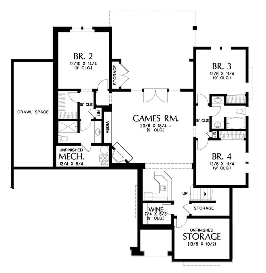Lower Floor Plan image of Beaconsfield House Plan