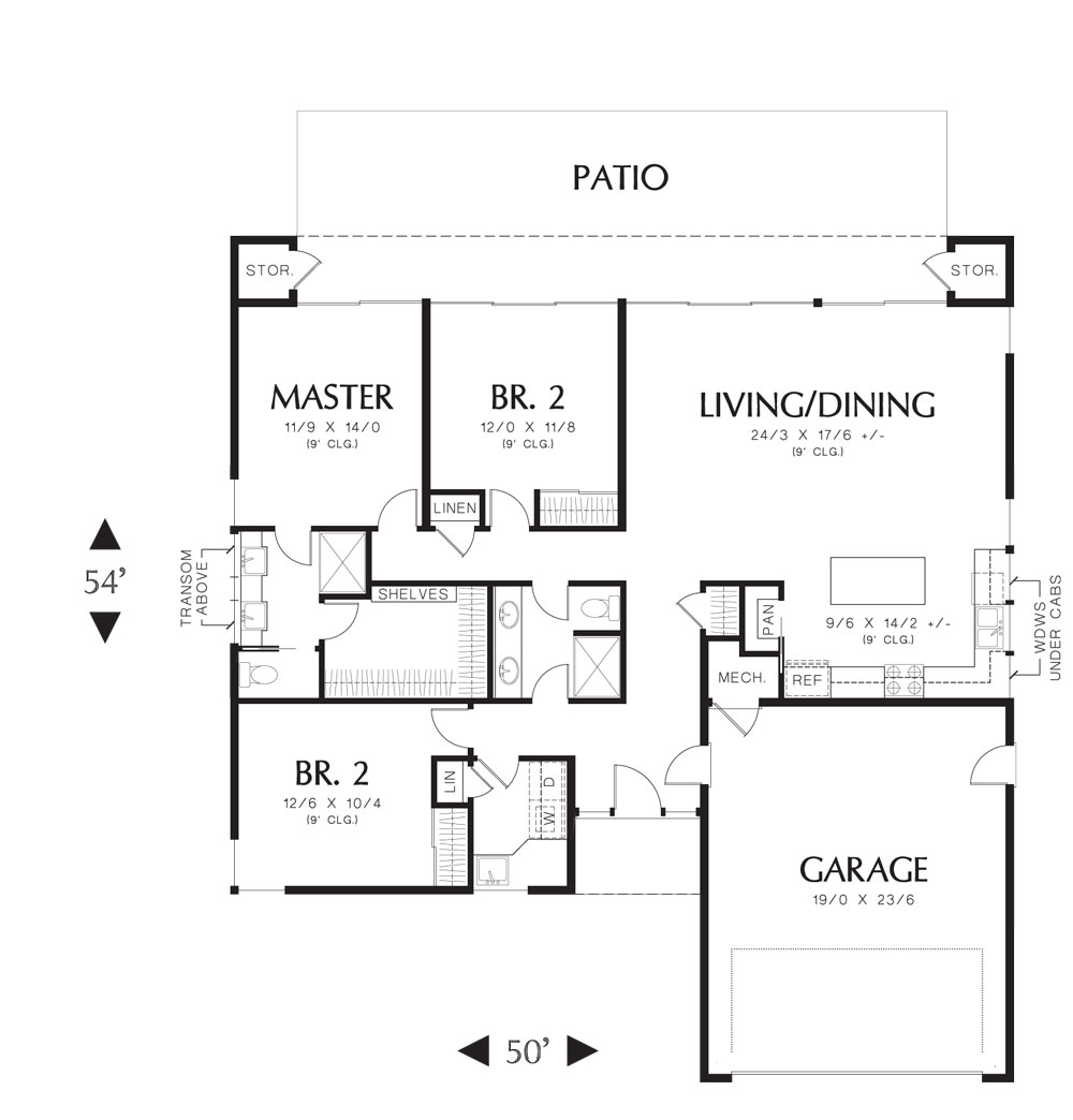 First Floor Plan image of Maynard House Plan