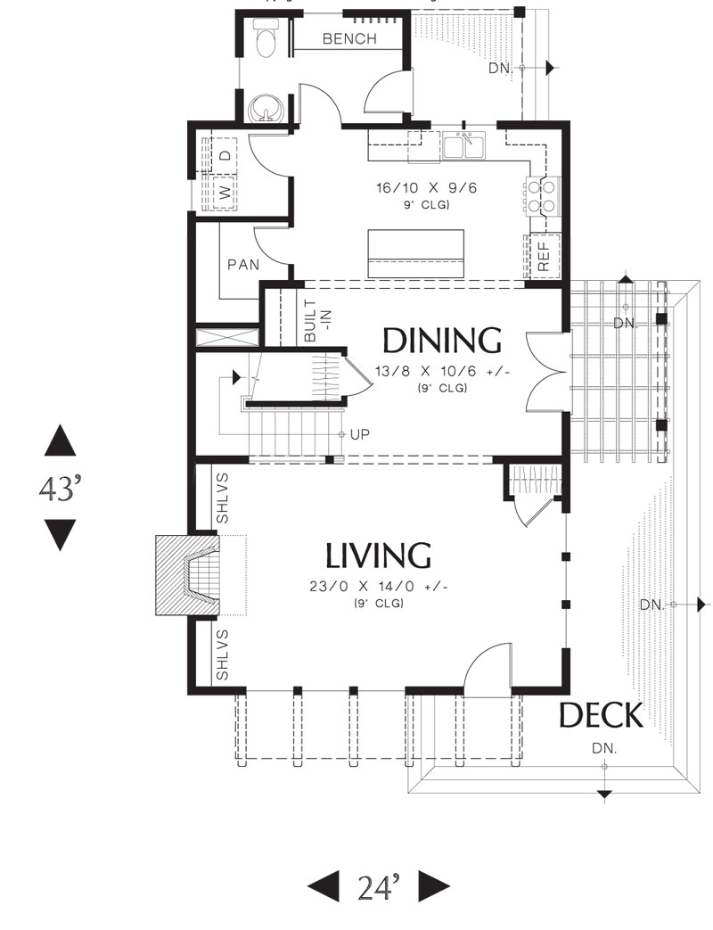 1st Floor Plan image of Hull House Plan