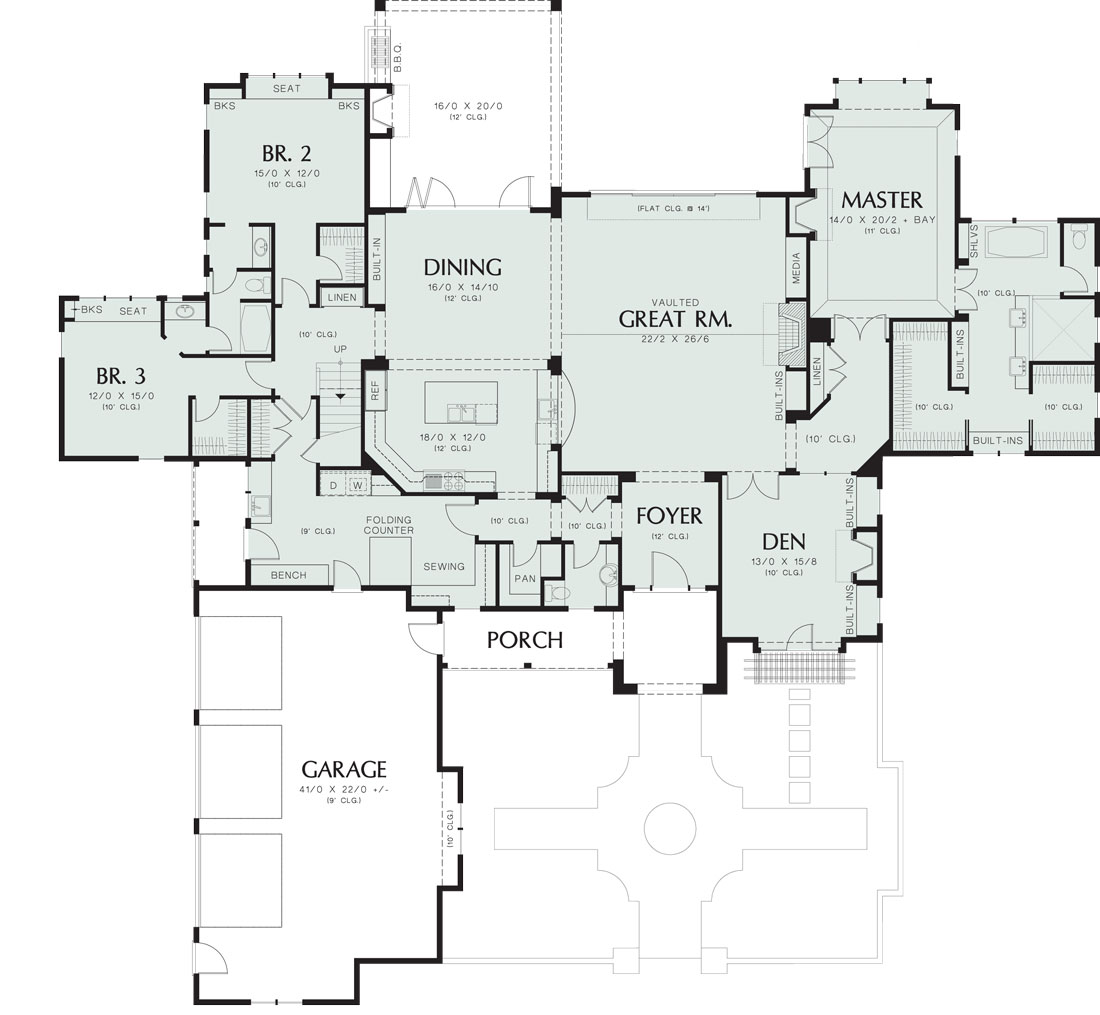 First Floor Plan image of Wayne House Plan