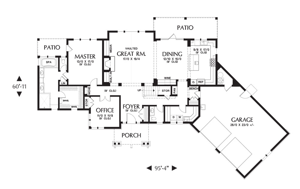 1st Floor Plan image of Guilford House Plan