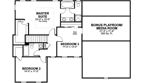 Upper Floorplan image of The Fairfield House Plan