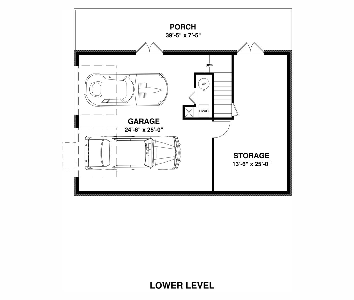 Lower Level Floor Plan image of The Greystone Cottage House Plan