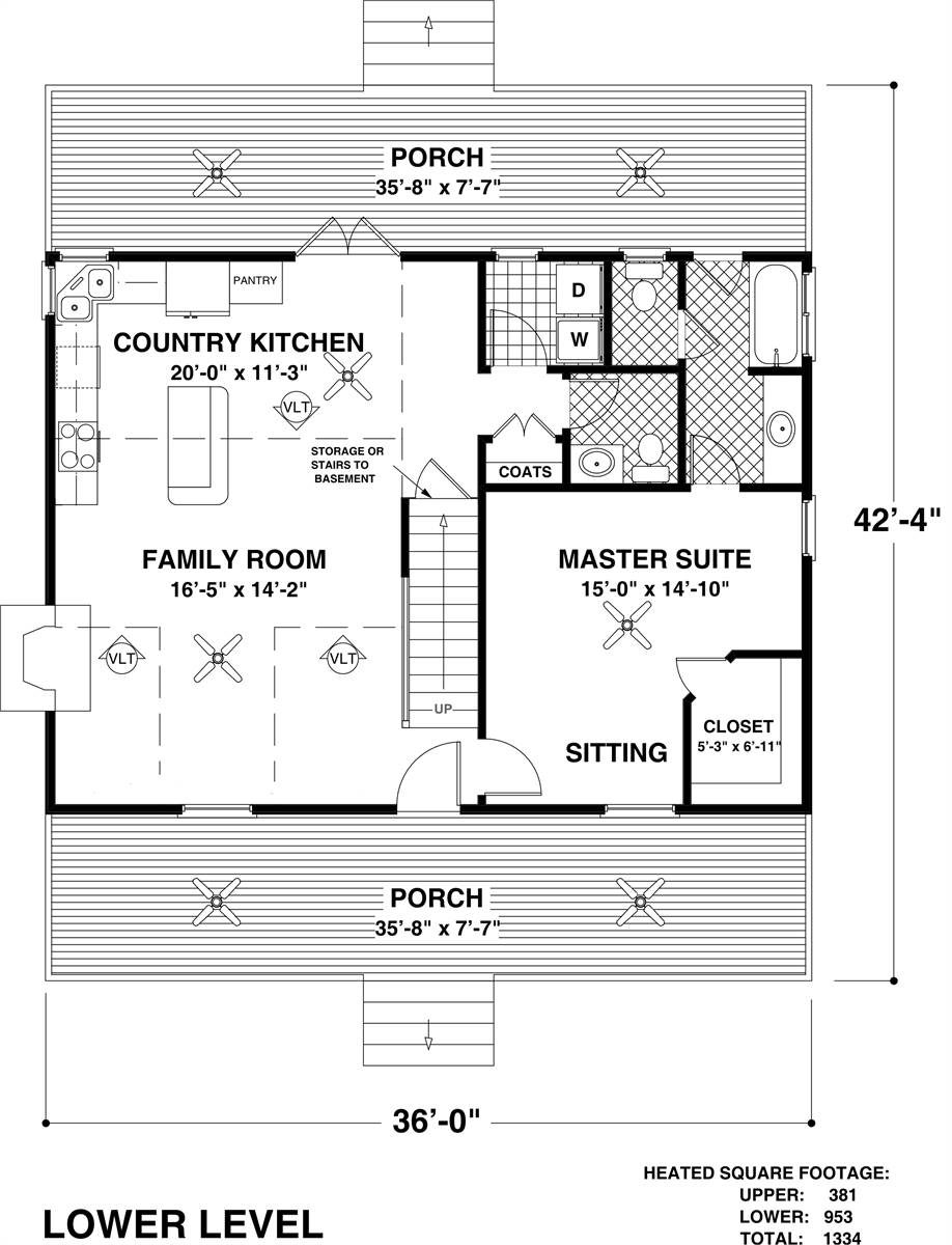Lower Level Floor Plan image of The Mountain View House Plan