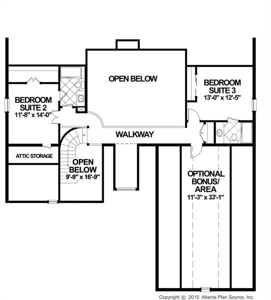 Upper Floorplan image of The Compass Pointe House Plan