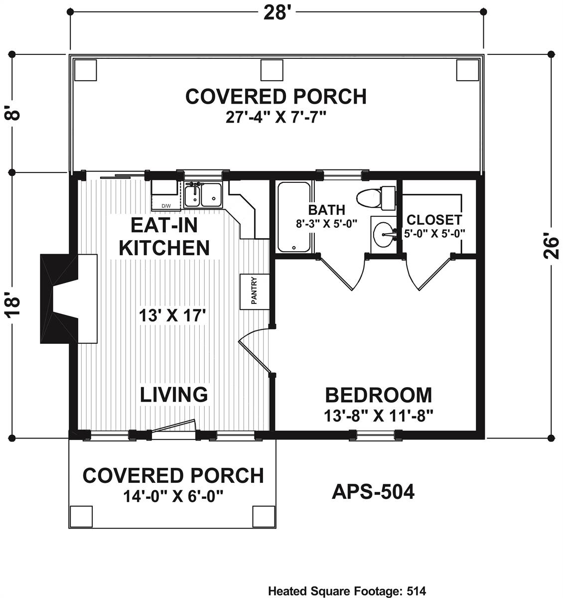 Main Level Floor Plan image of Keyingham Cottage House Plan