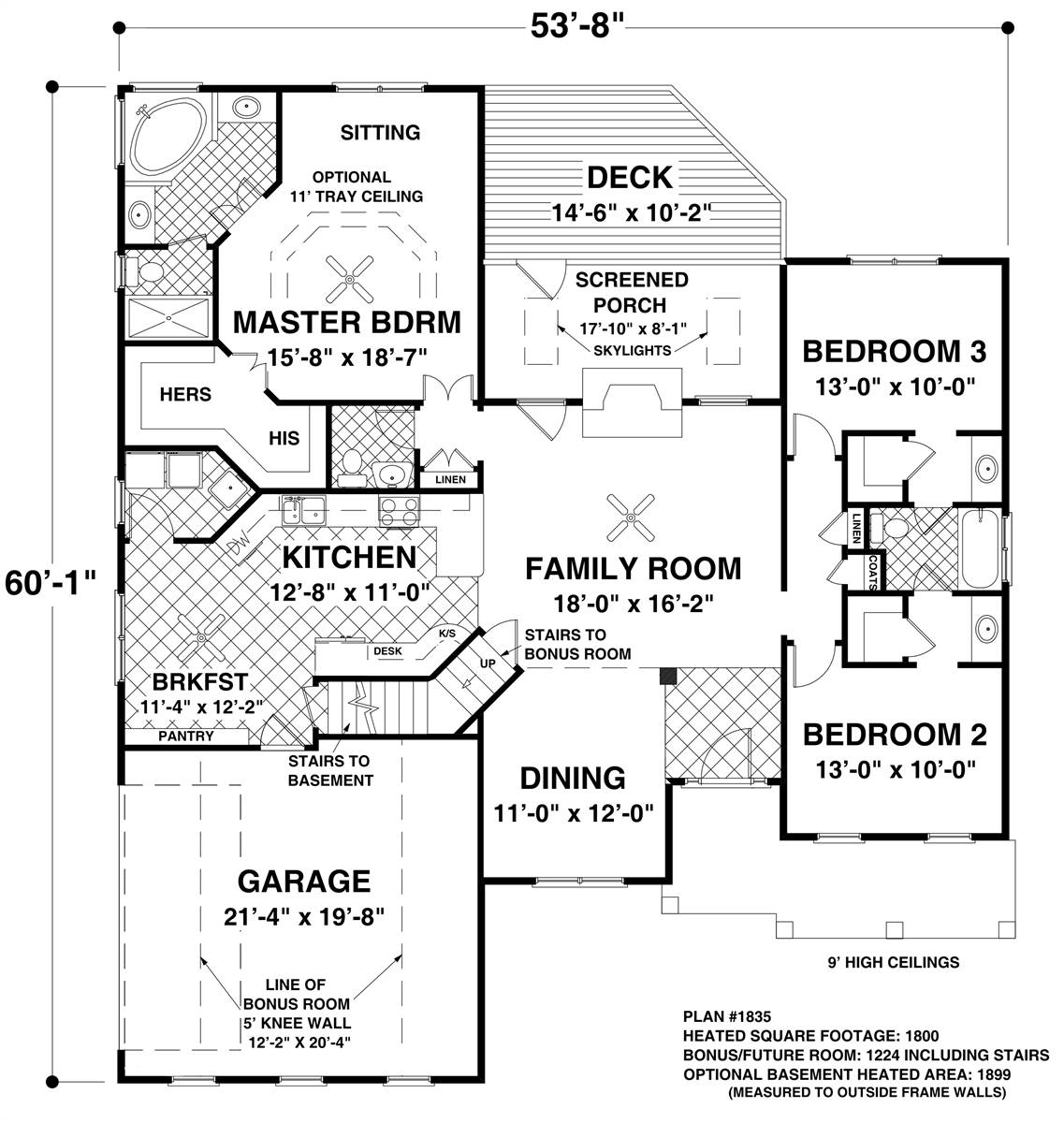 Main Level Floor Plan image of The Falls Church House Plan