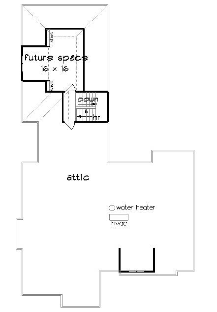 Upper Level Future Space image of Clifton Lane - 1225 House Plan