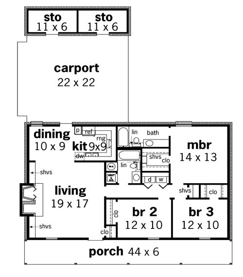 First Floor Plan image of Mountain view - 1219 House Plan