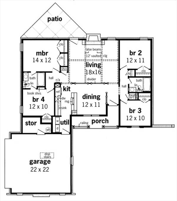 First Floor Plan image of Jamestown - 1404 House Plan
