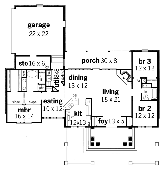 Floor Plan image of Royal Oak Manor-1710 House Plan