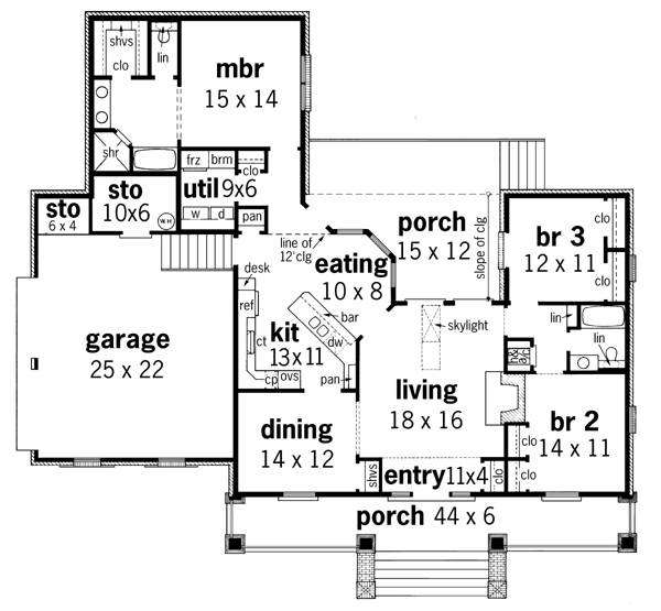 First Floor Plan image of Cedarton-1811 House Plan