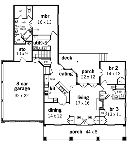First Floor Plan image of Lakefield-1916 House Plan
