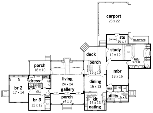 First Floor Plan image of Brookstone-2606 House Plan