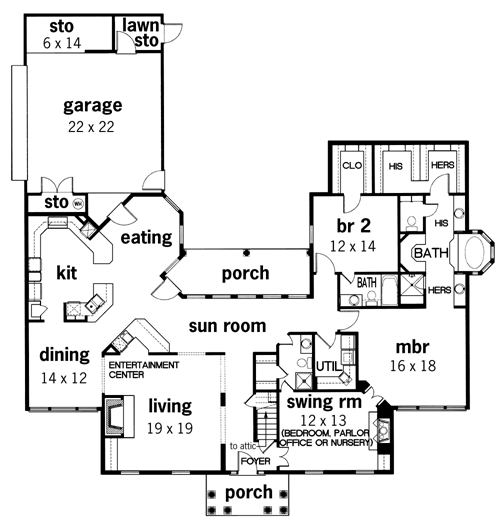 First Floor Plan image of Bridgewarter-2608 House Plan