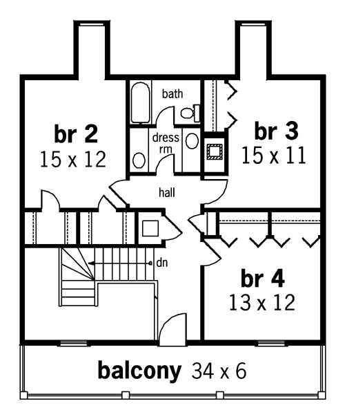 Second Floor Plan image of Brandywine Place-2900 House Plan
