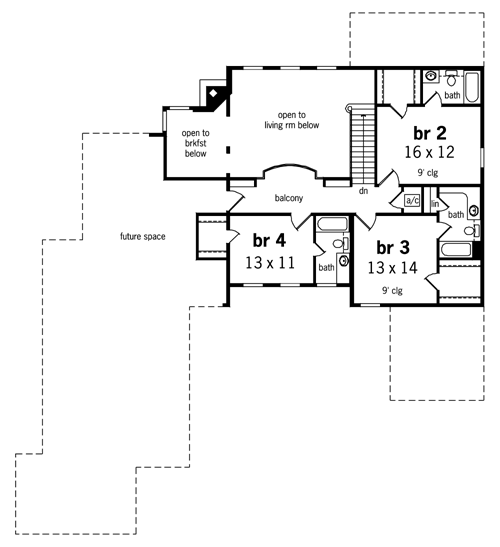 Second Floor Plan image of Sun Down-3001 House Plan