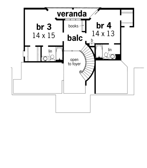 Second Floor Plan image of Richmond-3200 House Plan