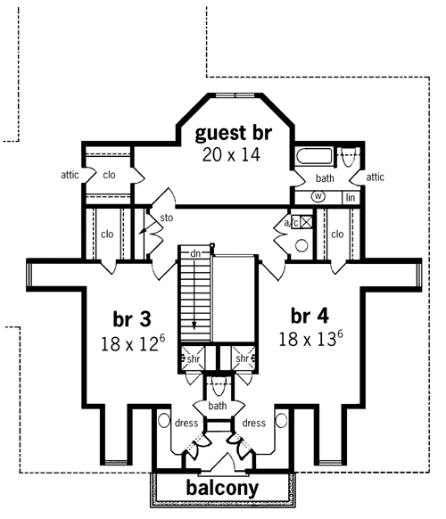 Second Floor Plan image of Magnolia Mound-3201 House Plan