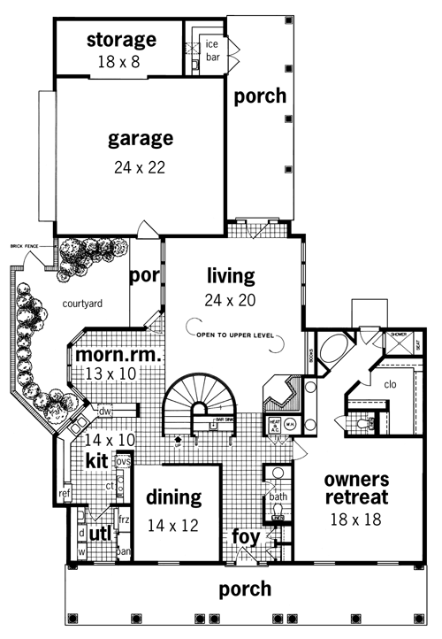 First Floor Plan image of Audubon-3300 House Plan