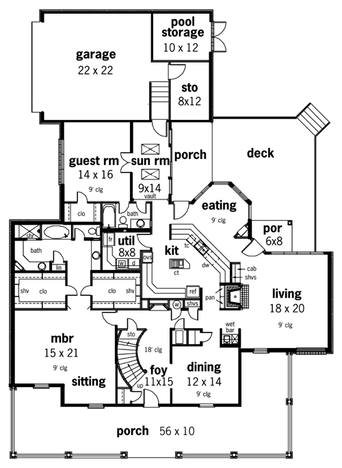 First Floor Plan image of Glen Auburn-3400 House Plan