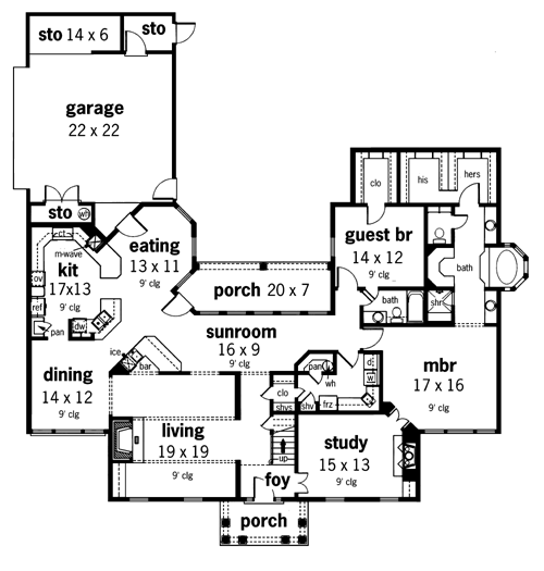 First Floor Plan image of Whittington Hall-3401 House Plan