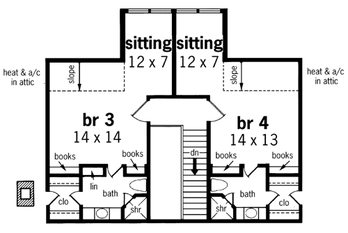 Second Floor Plan image of Whittington Hall-3401 House Plan