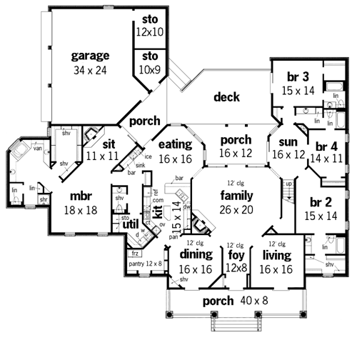 First Floor Plan image of Springhill Plantation-4001 House Plan