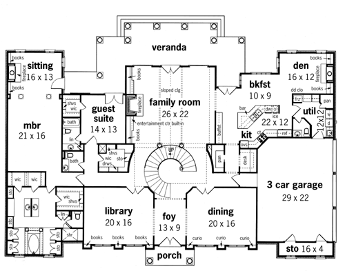 First Floor Plan image of Byhalia-5500 House Plan