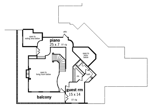 Second Floor Plan image of El Dorado-6000 House Plan
