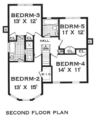 second floor image of Smart Victorian House Plan