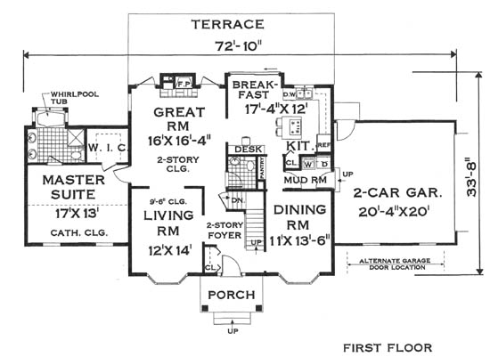 first floor image of Great Facade House Plan