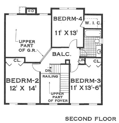 second floor image of Great Facade House Plan