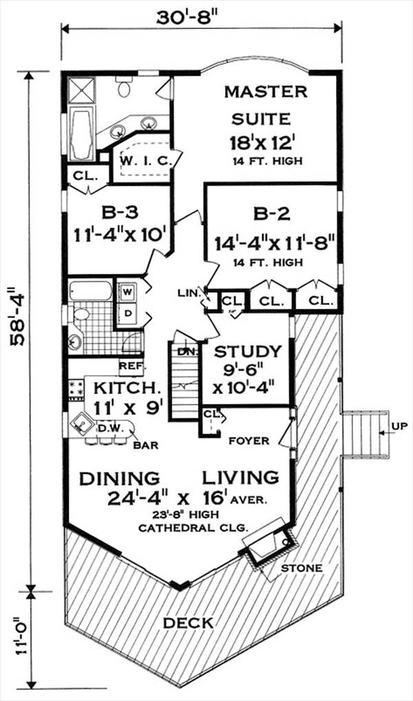 first floor image of Vacation Dream House Plan