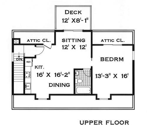 Upper Level image of Garage with rental apartment House Plan