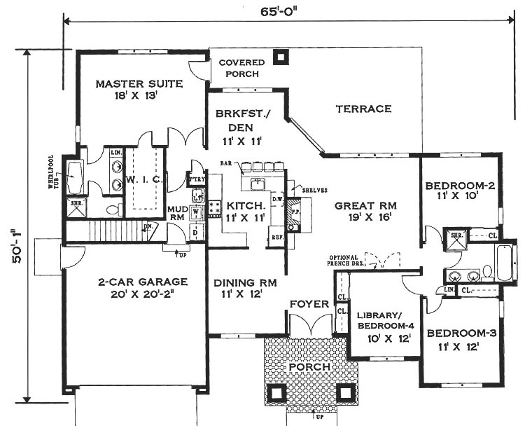 Floor plan image of Elegant one story home House Plan