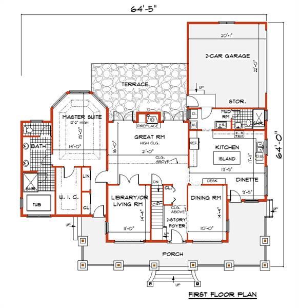 First Floor Plan image of ANGEL House Plan