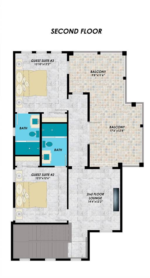 2nd Floor Plan image of Monaco House Plan