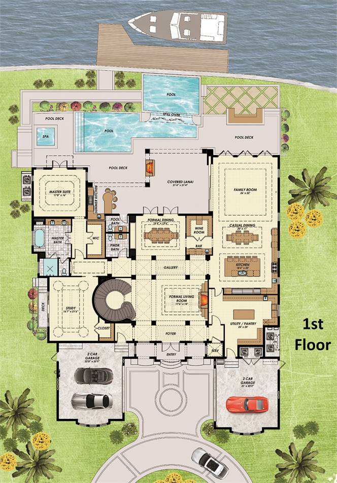 1st Floor Plan image of Treviso Bay House Plan