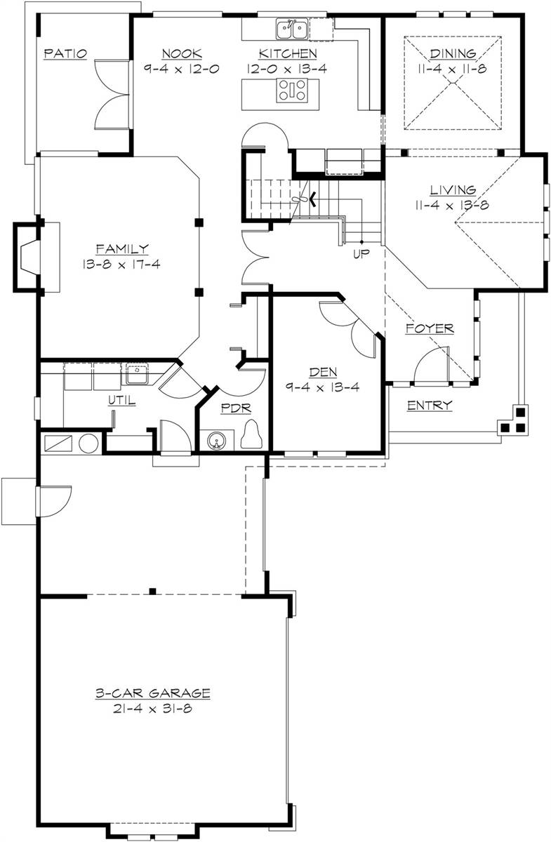 1st Floor image of Centralia House Plan