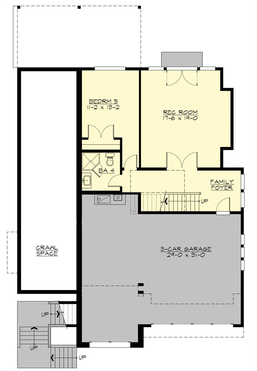 Lower Level Floor Plan image of Loganberry House Plan