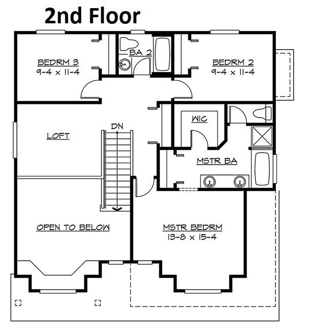 2nd Floor Plan image of Grangeville House Plan