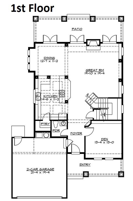 1st Floor Plan image of Arden House Plan